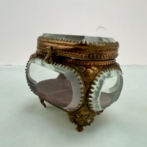 R Mid 1800&#39;s Beveled glass and ormalu trinket/jewelry box