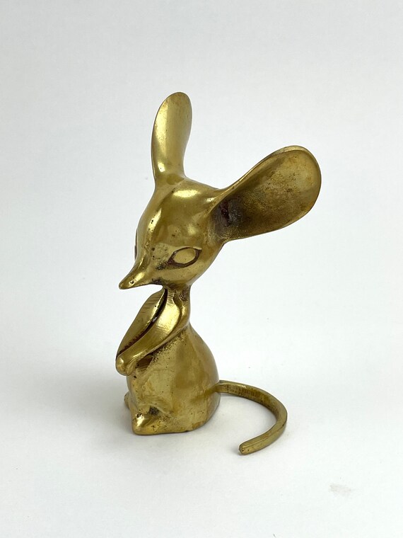 Vintage Brass Mouse Figurine Decor Etsy