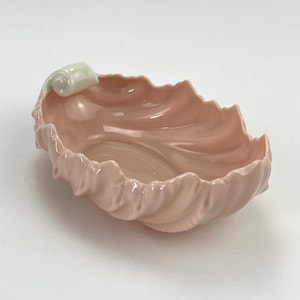 1980s Pink Lennox porcelain Pink Acanthus leaf decorative trinket dish vintage Made in U.S.A.
