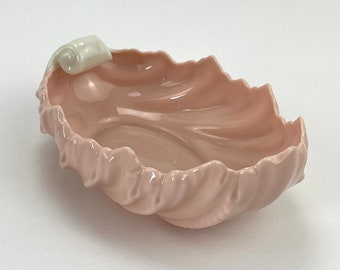 1980s Pink Lennox porcelain Pink Acanthus leaf decorative trinket dish vintage Made in U.S.A.