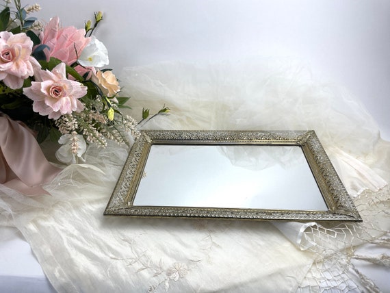 1950s Hollywood Regency style vanity tray with mi… - image 2