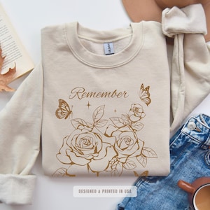 Erinnere dich an deine Wahrheit Sweatshirt Wesensmerkmale Florales christliches Sweatshirt für Frauen Bibel-Vers-Sweatshirt Glaube basierte Bekleidung religiöses Geschenk
