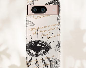 iphone 16 Case Edgar Allan Poe Vintage iPhone Case 16 pro Teacher Literature iPhone Case 16 Google Pixel  Case Book Club Samsung Galaxy Case
