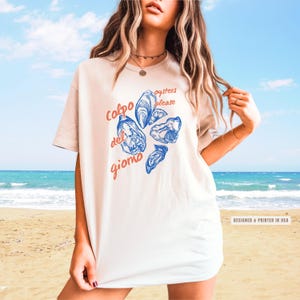 Fischer Ästhetik Austern Shirt Austern Shirt Foodie Shirt Italienischer Sommer Shirt Italien Küstenästhetik Reise Shirt Sardinen Fisch aus der Dose