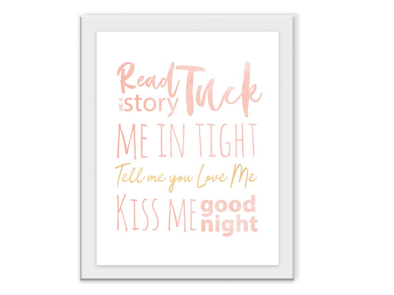 Read Me A Story Tuck Me In Tight Quote Instant Download Print Pink Read me a story tuck me in tight quote instant download print pink
