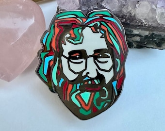 Jerry Garcia Pin - Double, Rubber Backed and Numbered - 2023 Edition - Grateful Dead. Jerika Renee Art.- Free Shipping