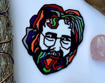 Jerry García Embroidered Patch - 3.5” x 2.5” - Iron on or Sew On - Jerika Renee Art- Free Shipping