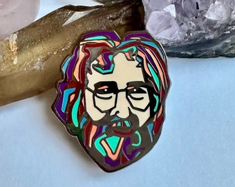 Jerry Garcia Pin - Double, Rubber Backed and Numbered - 2022 Edition - Grateful Dead. Jerika Renee Art.- Free Shipping