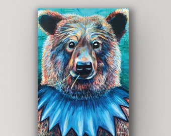 5" x 7"  Dancing Bear - Grateful Dead - Small Art Print- Jerika Renee Art - Free Shipping