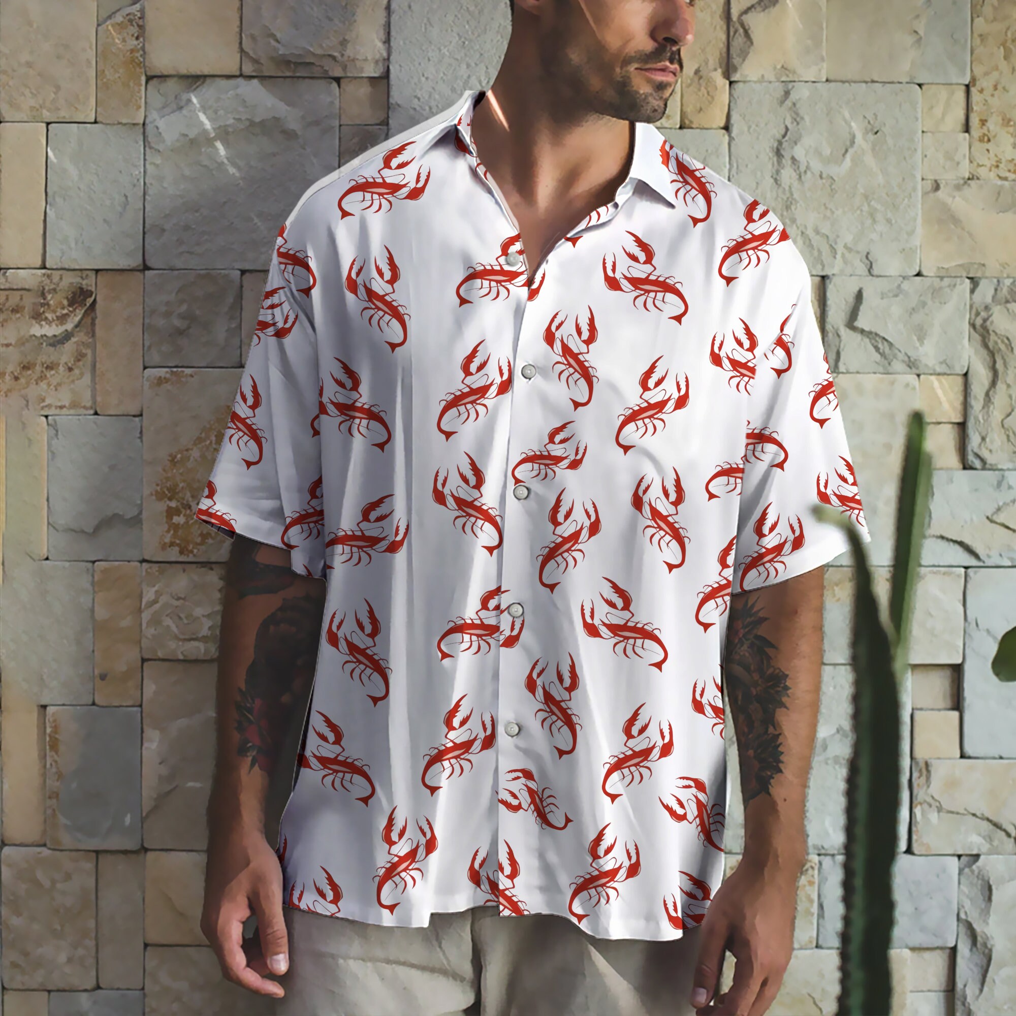 Lobster Kramer Seinfeld 3D Tropical Hawaiian Shirt