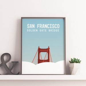 Golden Gate Bridge - San Francisco, Portrait, Printable Art, Vector Art Digital Prints, Various Sizes, Instant Download