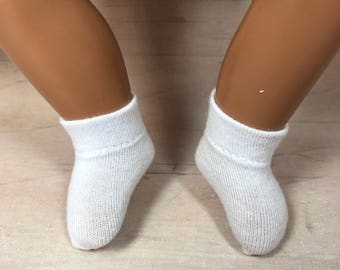 1 pr WHITE ANKLE SOCKS w/LACE Size 03 T.LEE Fits 15" 16" tall doll BABY BITTY 