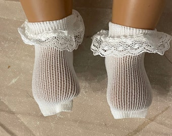 Lace Trimmed Ankle Socks for 12