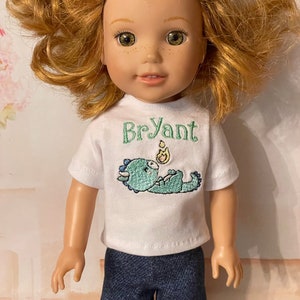 Choice of Personalized Embroidered Name Shirts with coordinating capris for 14 American Girl Wellie Wishers Dolls Now with BRYANT image 7