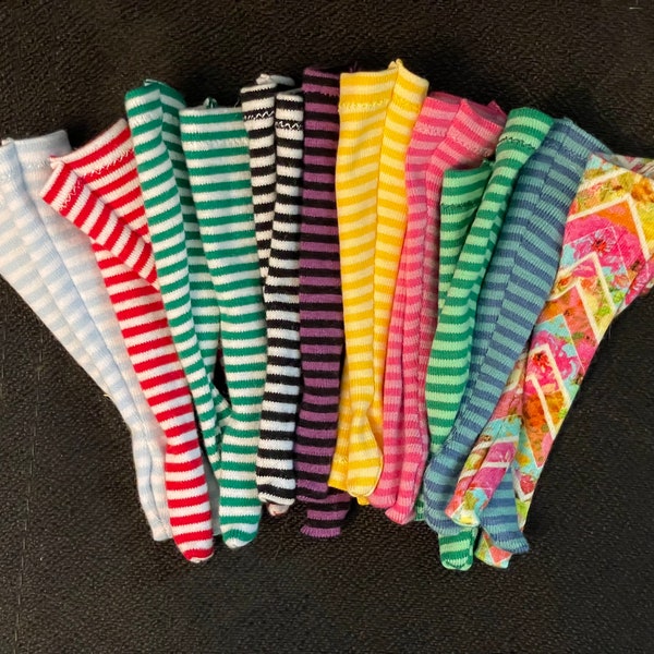 Tall Striped socks for 12" Blythe Doll