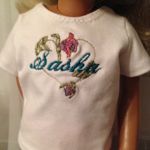 White Embroidered T-shirt for 16&quot; Sasha doll