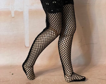 Black fishnet stockings for 12" Blythe doll