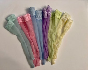 Stockings for 11 1/2" Barbie or 12" Fashion Royalty: Choice of Pastel Shades
