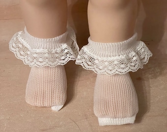 White Lace trimmed socks for 15" Disney Animator doll