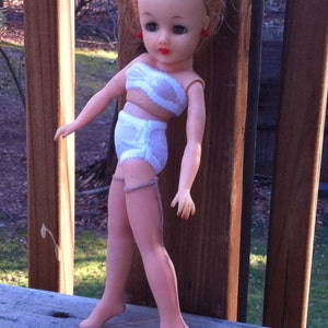 Lingerie set for 10 1/2&quot; Little Miss Revlon includes bra, undies, stockings