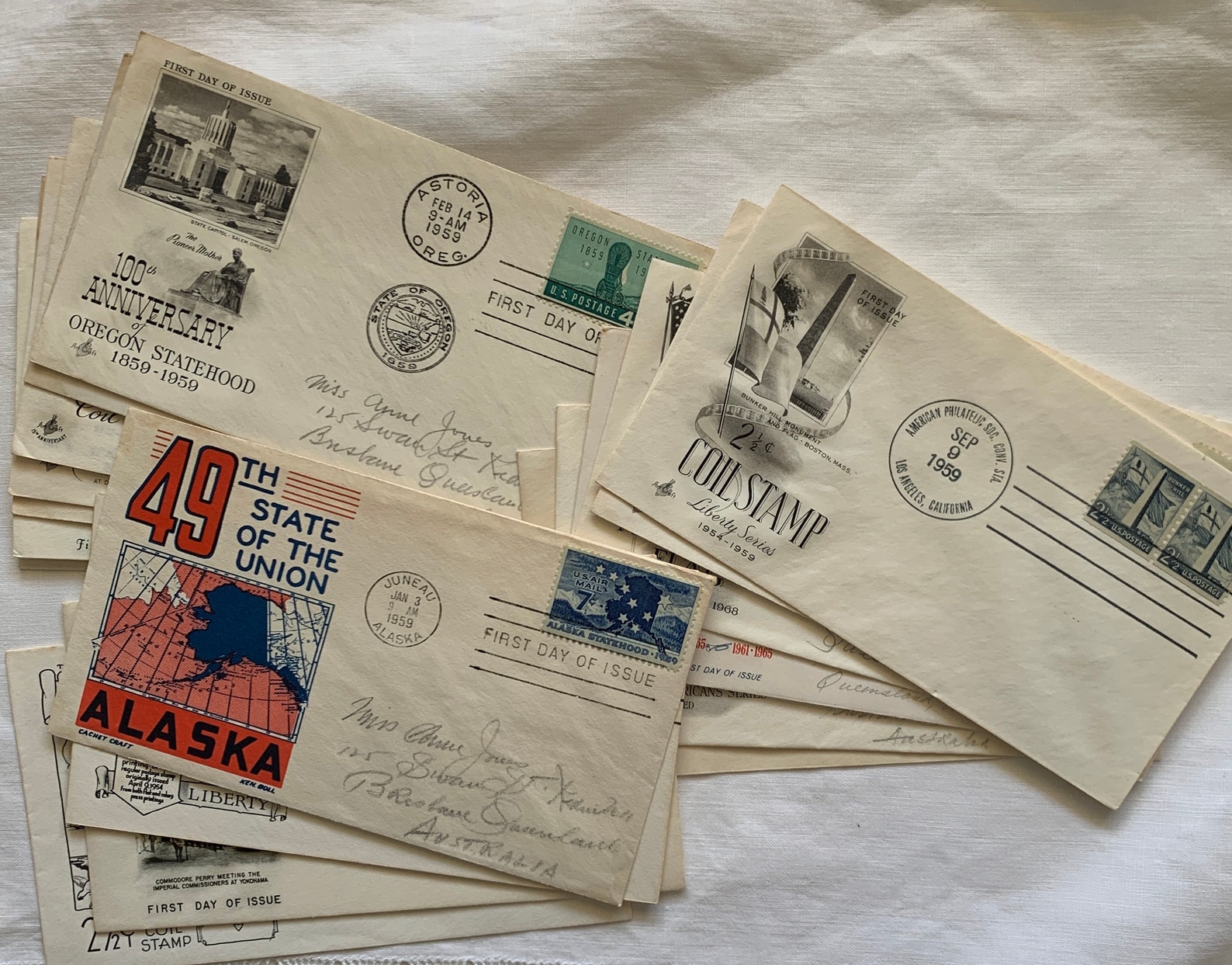 5x Vintage First Day Covers Envelopes 1950s USA Etsy