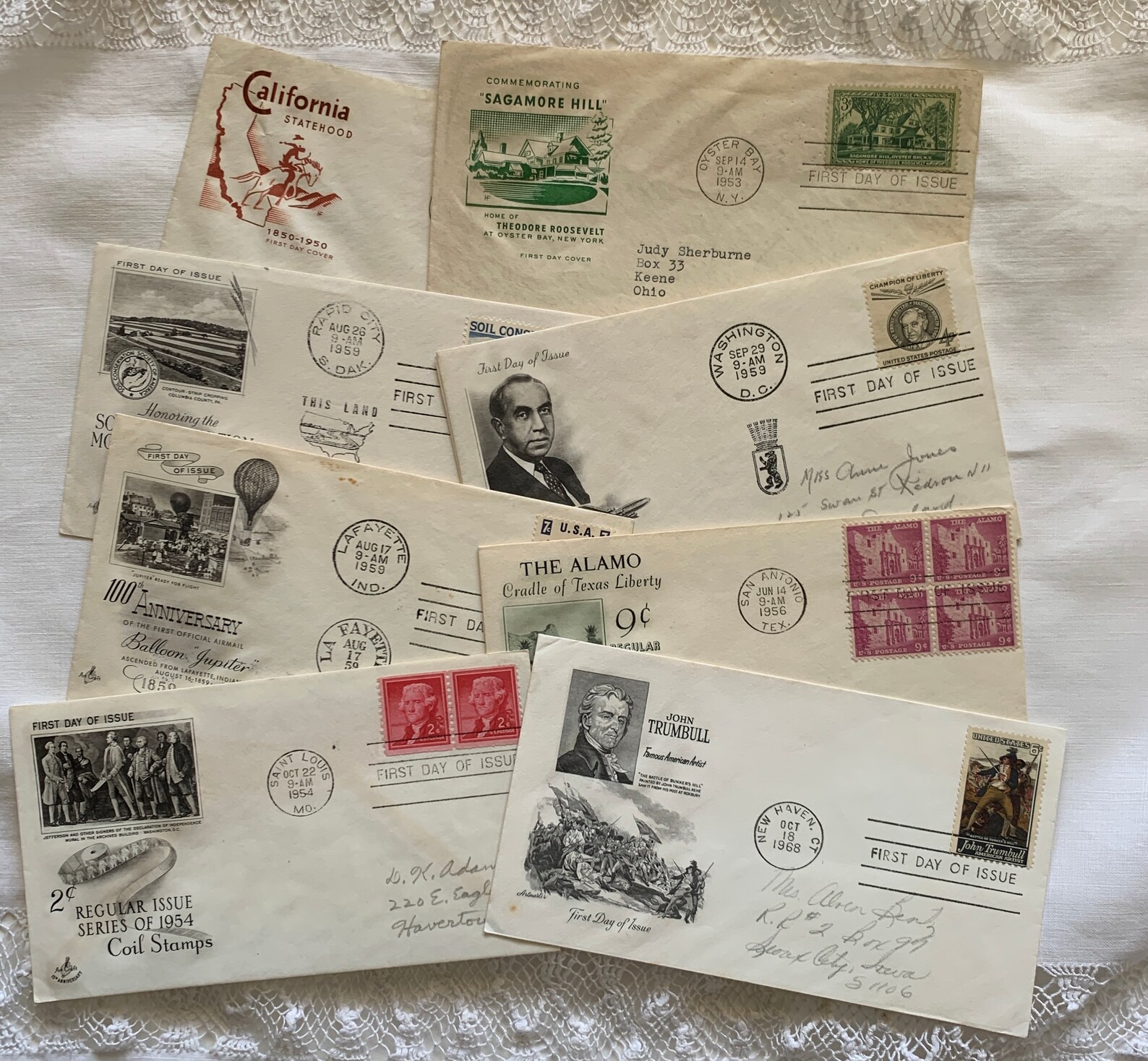 5x Vintage First Day Covers Envelopes 1950s USA Etsy