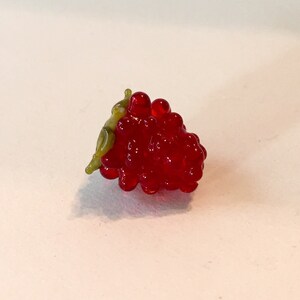 Pode incluir: Um cacho de contas de vidro vermelhas e transl&uacute;cidas que se assemelham a uvas, com um caule e folhas verdes. As uvas de vidro t&ecirc;m um acabamento brilhante e est&atilde;o sobre um fundo branco. Este item decorativo pode ser usado como um sotaque de decora&ccedil;&atilde;o de casa &uacute;nico.