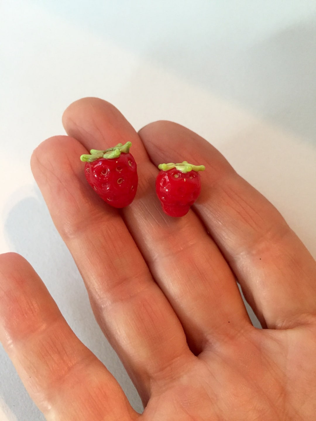 Pair of TEENIE Tiny STRAWBERRIES Made to Order Etsy