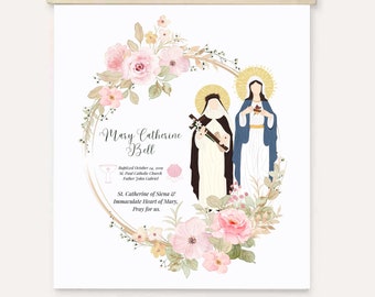 Baptism Wall Hanging Gift with Special Saints