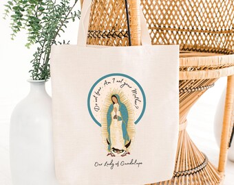 Our Lady of Guadalupe Tote Bag: Religious Canvas Shopping Bag