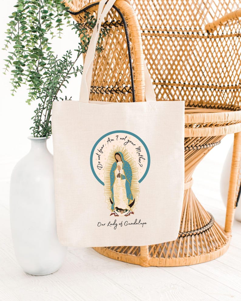 Our Lady of Guadalupe Tote Bag: Religious Canvas Shopping Bag - Etsy