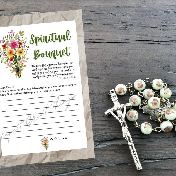 DIGITAL DOWNLOAD Pink Wildflowers Spiritual Bouquet Card