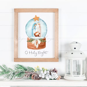 DESCARGA DIGITAL - Impresiones de Natividad Snowglobe (2 opciones)