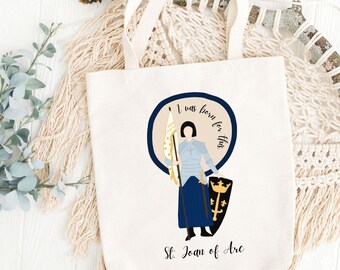 St Joan of Arc Cotton Canvas Tote Bag