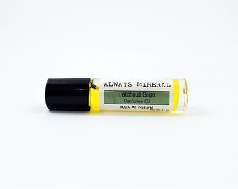 Natural Perfume Oil. Essential Oil Perfume. Patchouli Sage. Vegan Perfume. Roll On Perfume. Natural Scent. Bath and Body. Bath and Beauty.