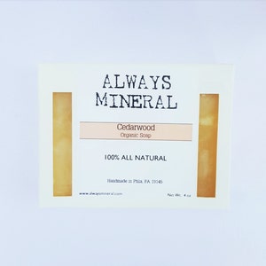 Organic Cedarwood Soap. Cedarwood Atlas. Vegan Organic. Handcrafted. Homemade Soap. 100% All Natural. Bath and Body.
