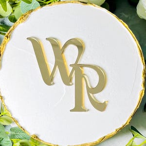 Personalized Acrylic Wedding Cake Charm: Monogram Initial Topper