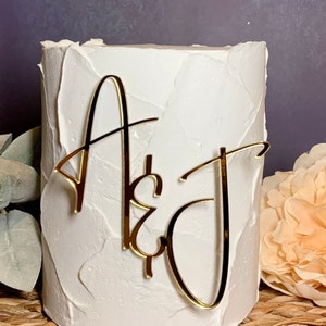 Acrylic Cake Topper: Two Letter Wedding Monogram Charm