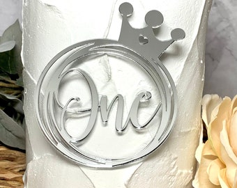 One First Birthday Cake Charm | Wedding Name | Gold Name Plate | Birthday Party Favor | Script Cursive | Baker | Cake Decorating