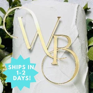 Wedding Cake Topper: Acrylic Monogram Initial Charm