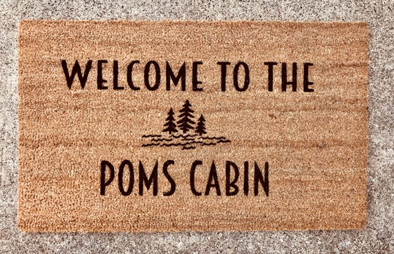 Tree Cabin Doormat Lake Cabin Personalized Mat Modern Etsy