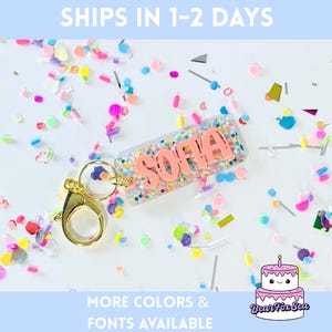 MINI Personalized Name Tag Acrylic Keychain: Custom Backpack Lunchbox Charm