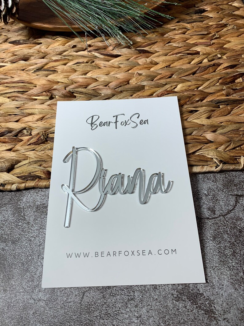 Cake Charm Acrylic Cake Accessory Wedding Name Gold Name Etsy