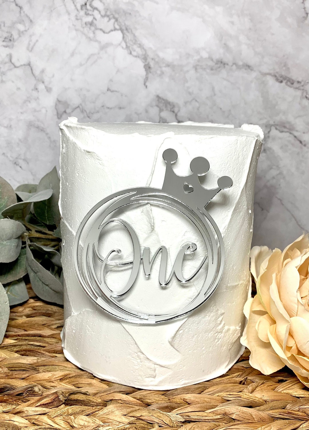 One First Birthday Cake Charm Wedding Name Gold Name Plate Birthday Party Favor Script Cursive