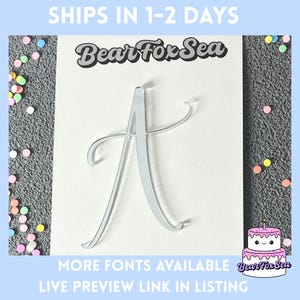 Acrylic Letter Cake Topper: Script Monogram Charm