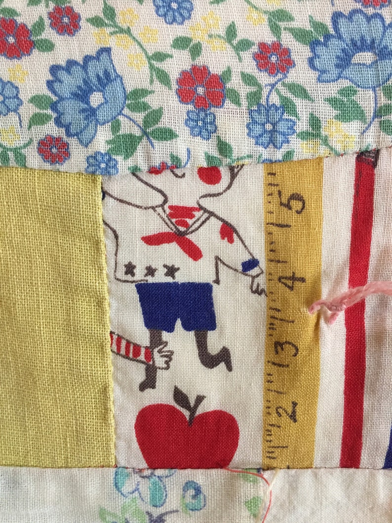 Vintage Crib Quilt Novelty Patterns Plaids Stripes Florals Etsy