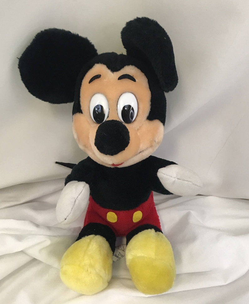 Vintage Disney Disneyland Walt Disney World Plush Mickey Mouse Park Souvenir 9” image 1