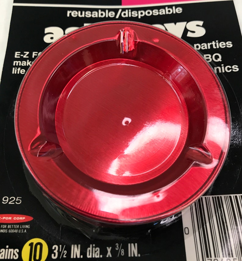 EZ Foil Reusable/ Disposable Ashtrays Vintage Retro Red Etsy