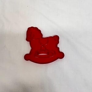 Vintage HRM Design Red Plastic Rocking Horse Cookie Cutter – Nursery & Baby Shower Theme
