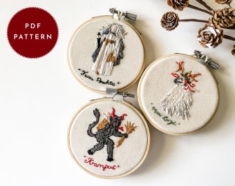 Christmas Monsters Embroidery Patterns: Spooky Holiday Designs (PDF Pattern)